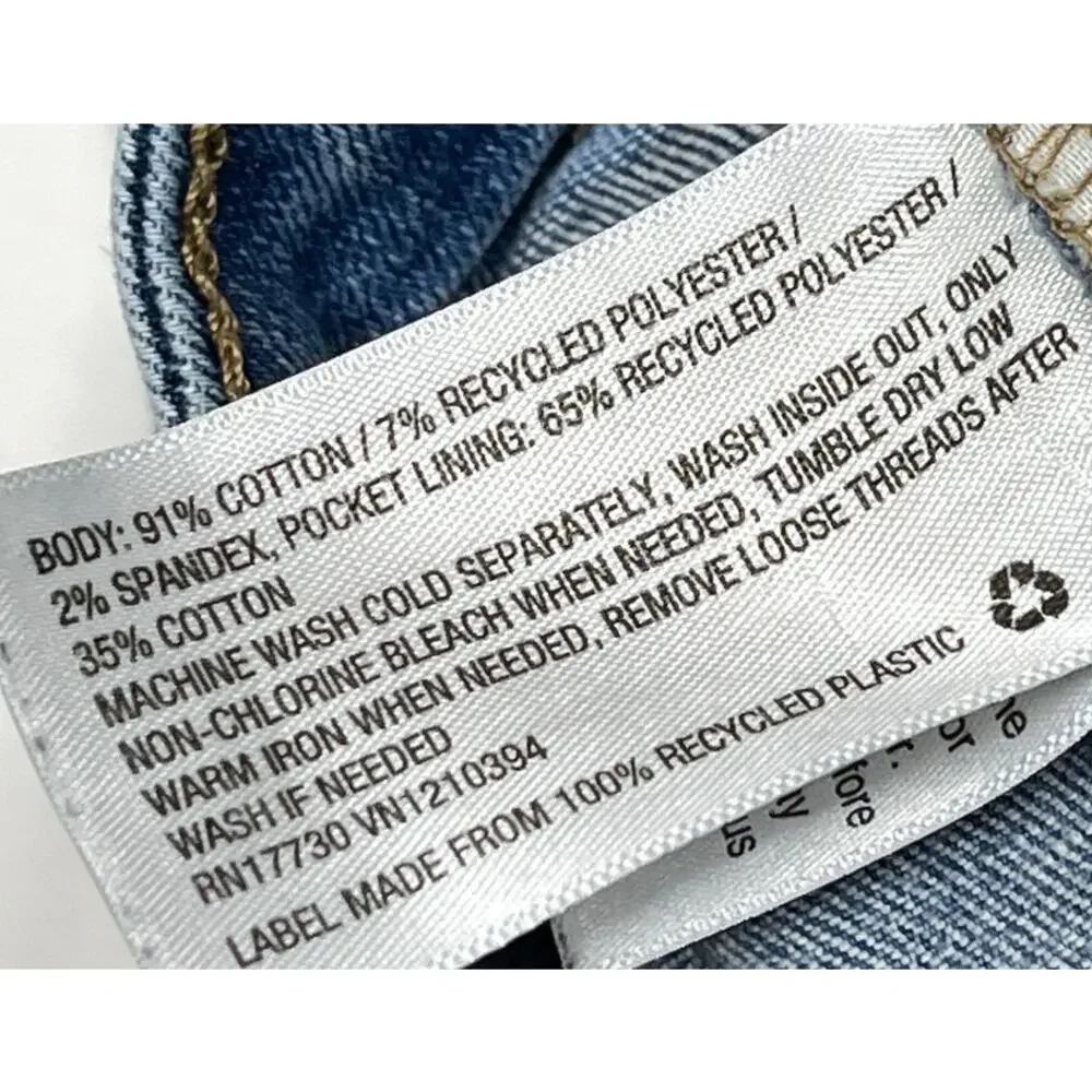 Universal Thread Cuffed Ripped Cropped Jeans Womens Size 4 Blue Denim Cotton